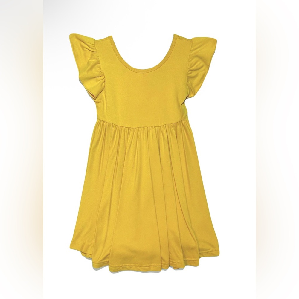 🆕 Dot dot Smile Spicy Mustard Empire Dress 12-24 Months